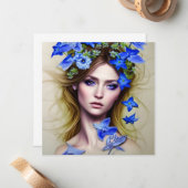 ファンタジーウィメンフェアリーポートレート ノートカード (正面/裏面インサイチュ)