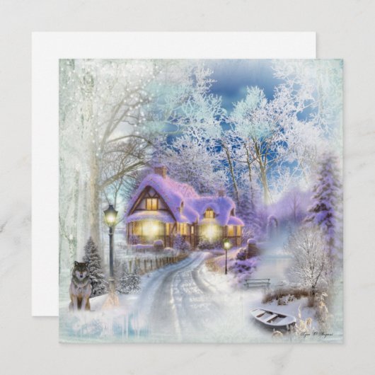 ファンタジーウィンタークリスマスコテージ シーズンカード (正面/裏面)