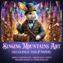 ファンタジーウサギ機械式スチームパンクデクページ 薄葉紙