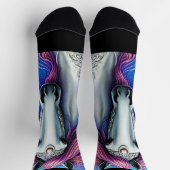 ファンタジーウスブルーメイブピンクマネシルバーレース ソックス (上部)