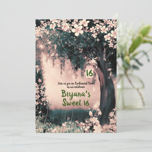 ファンタジーウッドランドエンチャントピンクフォレストスウィート16 I 招待状 (スタンド正面)