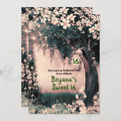 ファンタジーウッドランドエンチャントピンクフォレストスウィート16 I 招待状 (正面/裏面)