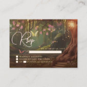 ファンタジーウッドランドエンチャントフォレストスウィート16 RSVP エンクロージャーカード (正面)