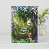 ファンタジーウッドランド魅惑の森の花スウィート16 招待状 (スタンド正面)