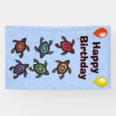 ファンタジーウミガメ色シェルバルーン誕生日 横断幕 (横)