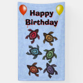 ファンタジーウミガメ色シェルバルーン誕生日 横断幕 (縦)