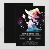 ファンタジーウモダンィザード誕生日 招待状 (正面/裏面)