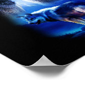 ファンタジーウルフムーンマウンテン ポスター (角)