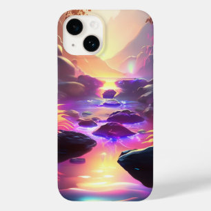ファンタジーエイリアンプラネットネオンレインボーリバーウォーターフォール Case-Mate iPhone 14ケース