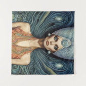 ファンタジーエイリアン女性 タペストリー (正面(横))