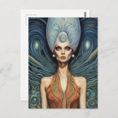 ファンタジーエイリアン女性 ポストカード (正面/裏面)