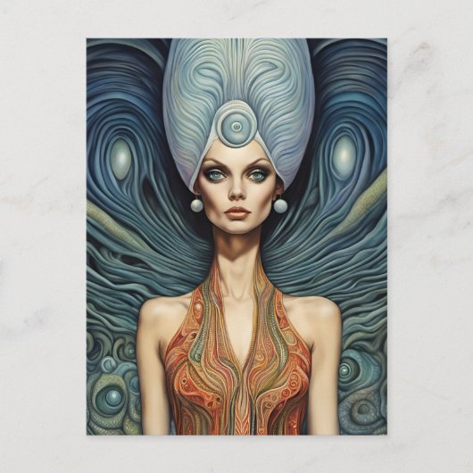 ファンタジーエイリアン女性 ポストカード (正面)