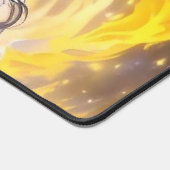 ファンタジーエルヴェンメイジ：濃い髪と炎の背景 デスクマット (コーナー)