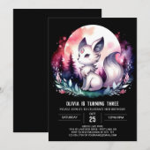 ファンタジーエレガントウルフ誕生日 招待状 (正面/裏面)