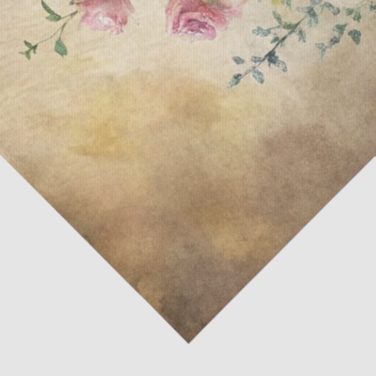 ファンタジーエレガントウーマン&レイベンフランスの花模様 薄葉紙 (詳細)