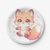 ファンタジーエレガントキツネベビーシャワー ペーパープレート (正面)