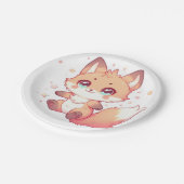 ファンタジーエレガントキツネベビーシャワー ペーパープレート (アングル)
