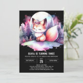 ファンタジーエレガントキツネ誕生日デジタル 招待状 (スタンド正面)