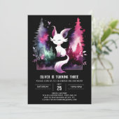 ファンタジーエレガントネコ誕生日 招待状 (スタンド正面)