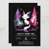 ファンタジーエレガントネコ誕生日 招待状 (正面/裏面)