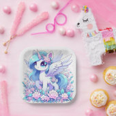 ファンタジーエレガントユニコーン赤ちゃんシャワー ペーパープレート (パーティー)