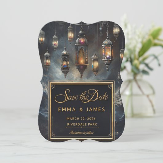 ファンタジーエレガント保存日付招待状 (スタンド正面)