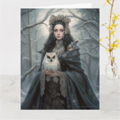 ファンタジーエレガント女神ユレタイドグリーティングカード カード (黄色い花)