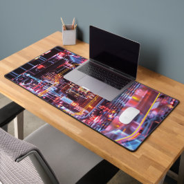 ファンタジーエレクトロネオンガラスノートパソコンデジタルアート デスクマット