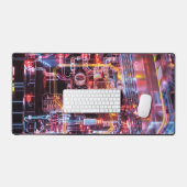 ファンタジーエレクトロネオンガラスノートパソコンデジタルアート デスクマット (キーボード&マウス)