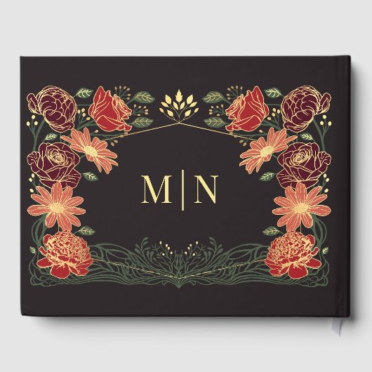 ファンタジーエンチャントレッドフローラ庭園の結婚式 ゲストブック (裏面)