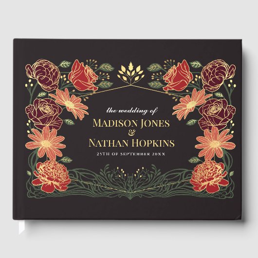 ファンタジーエンチャントレッドフローラ庭園の結婚式 ゲストブック (正面)