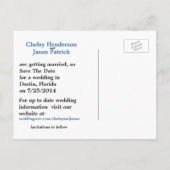 ファンタジーカスタムビーチ写真ウェディング日付を保存 案内ポストカード (裏面)