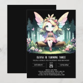 ファンタジーカスタムフェアリー誕生日 招待状 (正面/裏面)