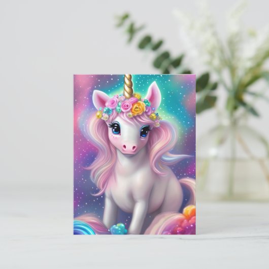 ファンタジーカラフルかわいい ポストカード (スタンド正面)