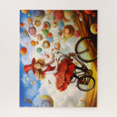 ファンタジーカラフルイマジネーションの少女 ジグソーパズル (縦)