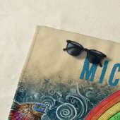 ファンタジーカラフルスチームパンク海モンスター ビーチタオル (インサイチュ)