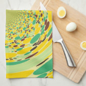 ファンタジーカラフルドット抽象芸術レトロアールデコ キッチンタオル (四つ折り)