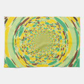 ファンタジーカラフルドット抽象芸術レトロアールデコ キッチンタオル (横)