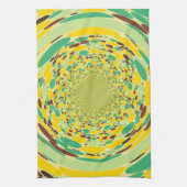 ファンタジーカラフルドット抽象芸術レトロアールデコ キッチンタオル (縦)