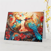 ファンタジーカラフルバードカード カード (黄色い花)