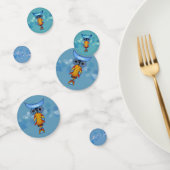 ファンタジーカラフルフクロウの青い目をダッシュに合わせる コンフェッティ (グループ)