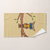 ファンタジーカラフルフクロウビッグアイズオンブランチオンタン ハンドタオル (ハンドタオル)