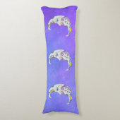 ファンタジーカラフルムーンかわいらし顔紫の空 ボディピロー (正面縦)