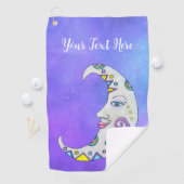 ファンタジーカラフルムーンマークかわいらし顔空 ゴルフタオル (インサイチュ)