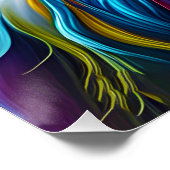 ファンタジーカラフルユニコーンアールデコスタイル ポスター (コーナー)