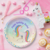 ファンタジーカラフルユニコーン ペーパープレート (パーティー)