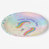 ファンタジーカラフルユニコーン ペーパープレート (アングル)