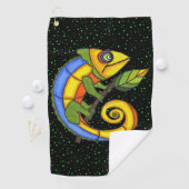 ファンタジーカラフルリザードホールウィッグ葉点 ゴルフタオル (インサイチュ)