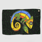 ファンタジーカラフルリザードホールウィッグ葉点 ゴルフタオル (横)