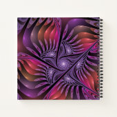 ファンタジーカラフル抽象芸術パープルフラクタルアート名 ノートブック (裏面)